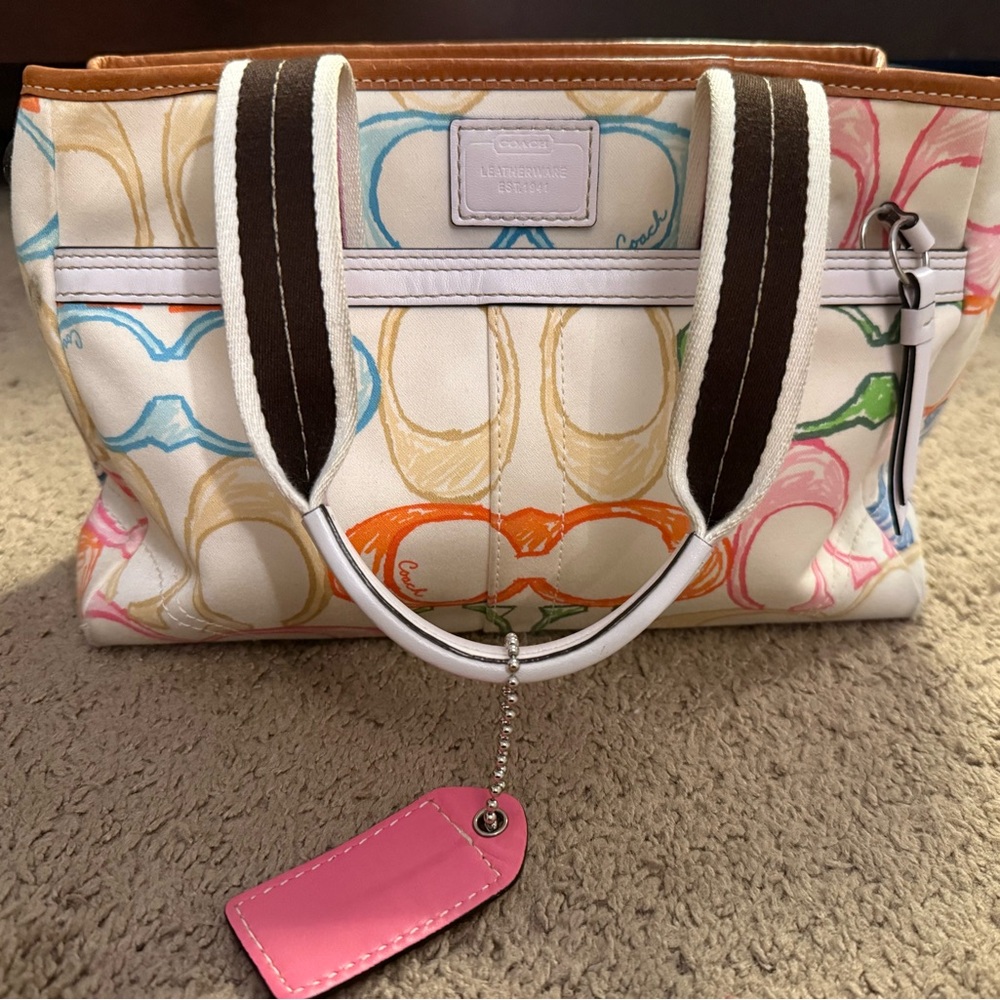 Coach Colorful Signature Tote Bag